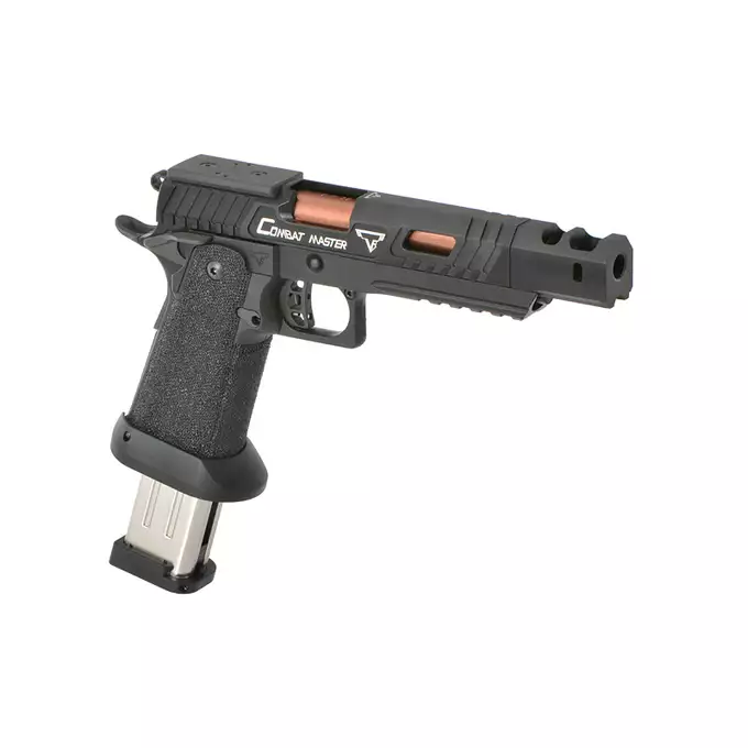 [Zestaw] Replika pistoletu TTI Combat Master Alpha - Black [JAG Arms] + Długi magazynek do modeli Hi-Capa R501/R603/R604 - Silver [JAG Arms]