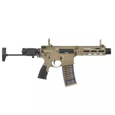 [Zestaw] Gazowa replika Daniel Defense DDM4 CQB PDW - Tan [EMG] + 30-kulkowy gazowy magazynek treningowy Lancer L5AWM .300 BLK - niebieski [EMG]