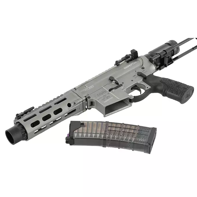 [Zestaw] Gazowa replika Daniel Defense DDM4 CQB PDW - GREY [EMG] + Standard Performance Green Gas 500ml [Nimrod]