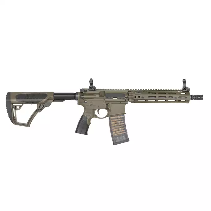 [Zestaw] Replika gazowa karabinka Daniel Defense DDM4 MK18 RIII 9.5 Lightning Serie - Brown [EMG] + Magazynek LANCER L5 5.56 AWN Green Gaz do karabinków gazowych CGS, MWS - Black [EMG]
