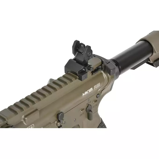 [Zestaw] Replika gazowa karabinka Daniel Defense DDM4 MK18 RIII 9.5 Lightning Serie - Brown [EMG] + Magazynek LANCER L5 5.56 AWN Green Gaz do karabinków gazowych CGS, MWS - Black [EMG]