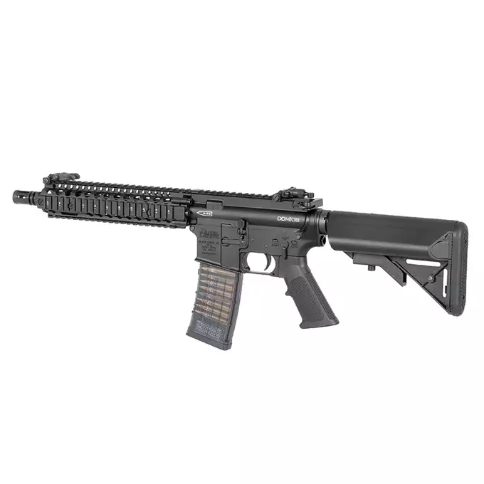 [Zestaw] Replika Gazowa Karabinka Daniel Defense DDMK18 - Black [EMG] + 30-kulkowy gazowy magazynek treningowy Lancer L5AWM 5.56 - niebieski [EMG]