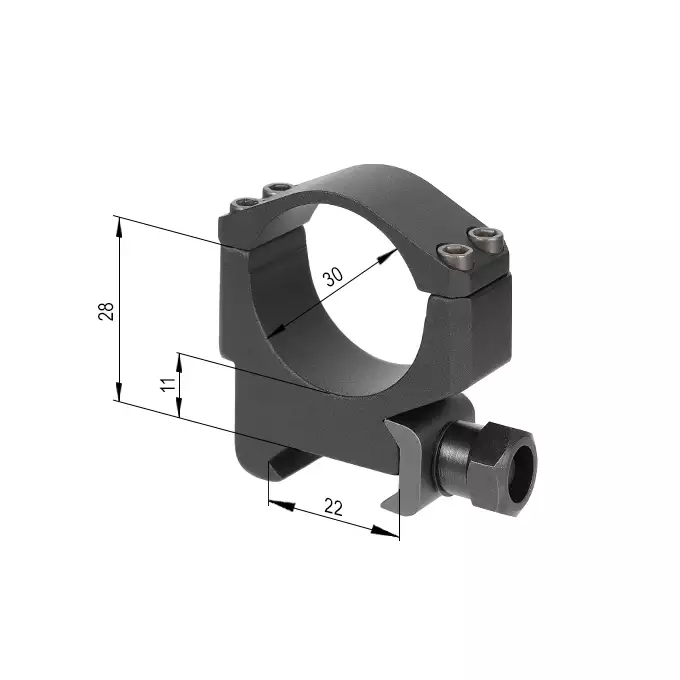 Niskie Pierścienie Montażowe 30 MM - Black [CGS]