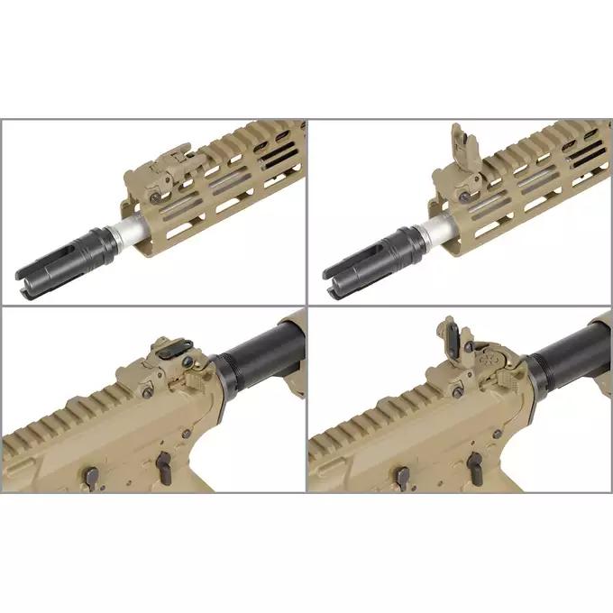 [Set] Noveske 10.5" Gen III Shorty 300BLK GBBR Replica - Tan [EMG] + 30rd Lancer L5AWM 300BLK Style Train-Safe GBBR Magazine - Blue [EMG]