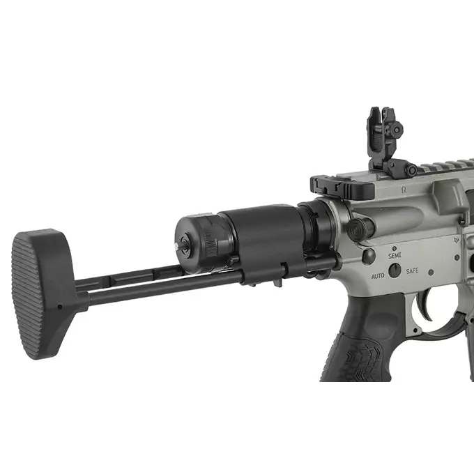 [Zestaw] Gazowa replika Daniel Defense DDM4 CQB PDW - GREY [EMG] + 30-kulkowy gazowy magazynek treningowy Lancer L5AWM .300 BLK - niebieski [EMG]