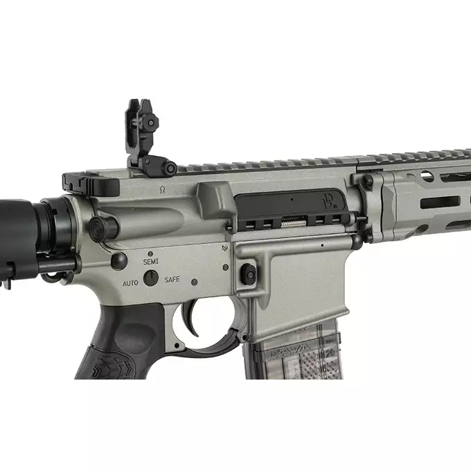 [Zestaw] Gazowa replika Daniel Defense DDM4 CQB PDW - GREY [EMG] + 30-kulkowy gazowy magazynek treningowy Lancer L5AWM .300 BLK - niebieski [EMG]
