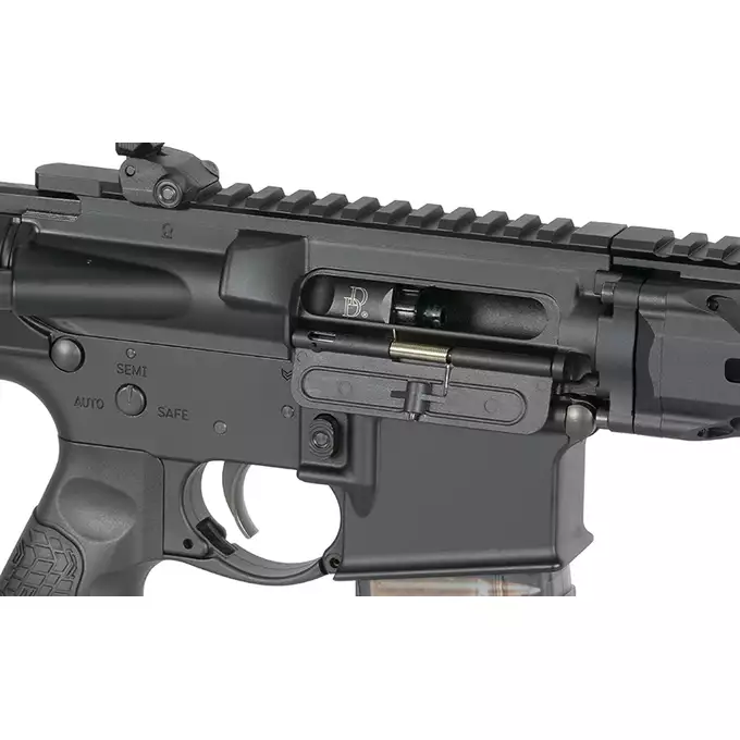 [Zestaw] Replika gazowa karabinka Daniel Defense DDM4PDW - Black [EMG] + 30-kulkowy gazowy magazynek treningowy Lancer L5AWM .300 BLK - niebieski [EMG]