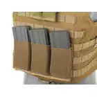 [Zestaw] Prosty Plate Carrier z atrapami miękkich wkładów balistycznych - CT + Elastyczna podwójna ładownica na magazynki M4/M16 - Coyote [8FIELDS]
