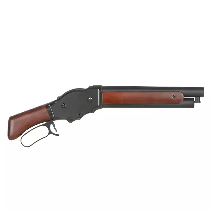 [Zestaw] Replika strzelby M1887 Short lever Action - Real Wood [S&amp;T] + Zestaw 5 Naboi na 3 Kulek do Strzelby M1887 Green Gaz [S&amp;T]