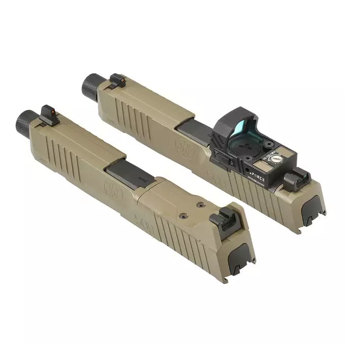 [Zestaw] Replika Pistoletu FN 509 GBB - Tan [Cybergun] + Mikrokolimator pistoletowy - Black [PCS]