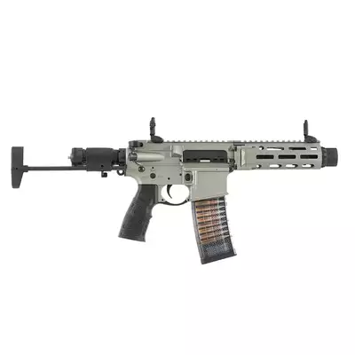 [Zestaw] Gazowa replika Daniel Defense DDM4 CQB PDW - GREY [EMG] + 30-kulkowy gazowy magazynek treningowy Lancer L5AWM .300 BLK - niebieski [EMG]