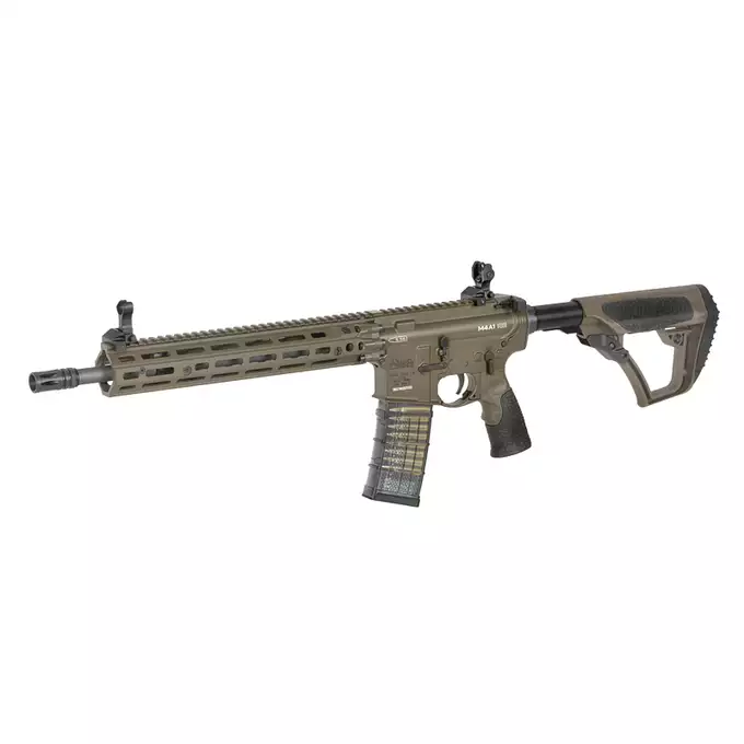 [Zestaw] Replika gazowa karabinka Daniel Defense DDM4 MK18 RIII 12.5 Lightning Serie - Brown [EMG] + Magazynek LANCER L5 5.56 AWN Green Gaz do karabinków gazowych CGS, MWS - Black [EMG]