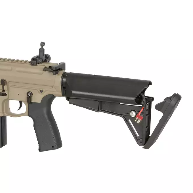 [Zestaw] Replika Barrett Rec10 Eshooter ETU - TAN [EMG] + Magazynek Mid-Cap Lancer L7AWM 7.62 na 180 kulek do AR-10/SR-25 [EMG]