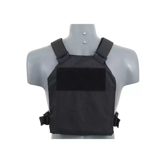 [Zestaw] Prosty Plate Carrier z atrapami miękkich wkładów balistycznych - Black + Elastyczna potrójna ładownica na magazynki pistoletowe - Czarny