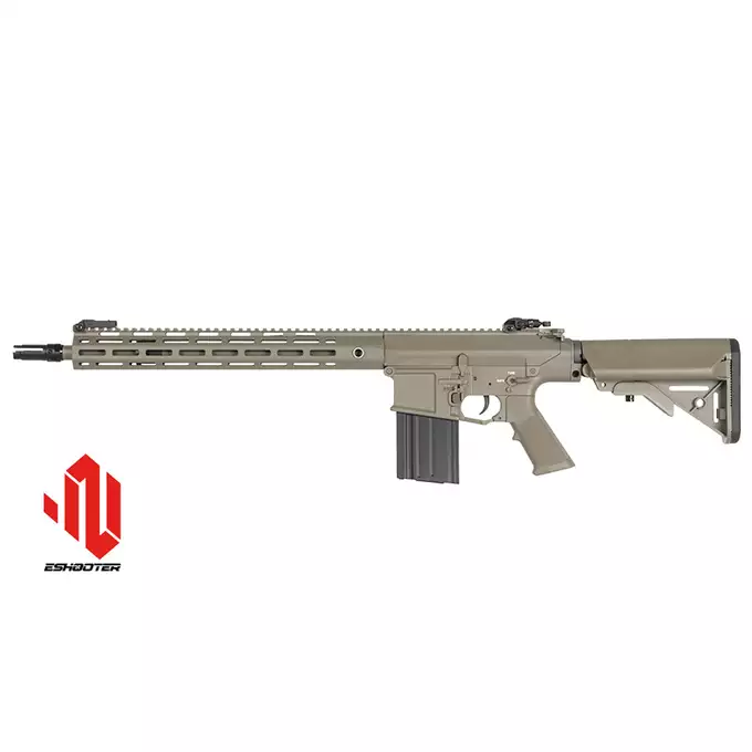 [Zestaw] Replika Airsoftowa EC-903 Edycja Advanced (ulepszony gearbox, programowalny ETU) - Dark Earth [E&amp;C] + Magazynek Mid-Cap Lancer L7AWM 7.62 na 180 kulek do AR-10/SR-25 [EMG]