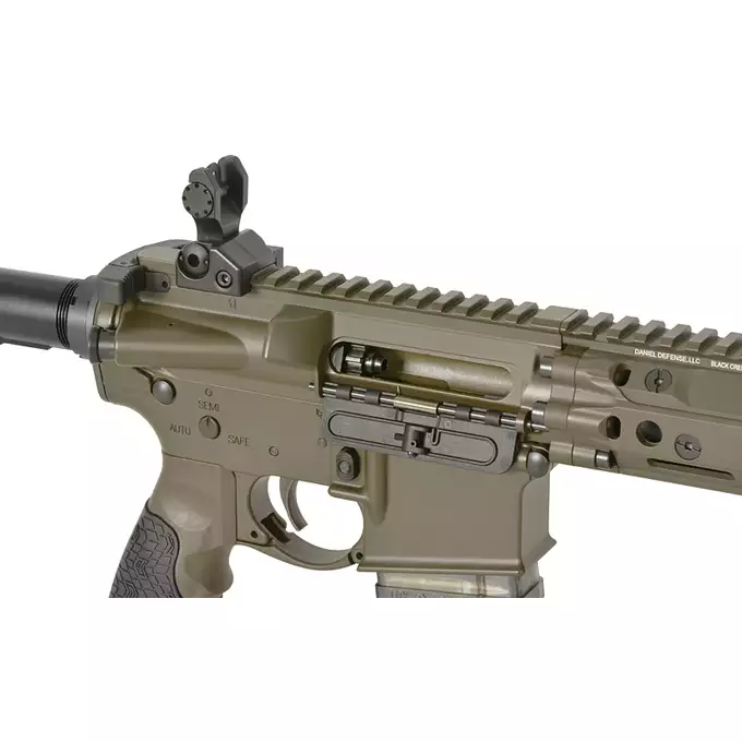 [Zestaw] Replika gazowa karabinka Daniel Defense DDM4 MK18 RIII 9.5 Lightning Serie - Brown [EMG] + Kolimator Frenzy Plus 1x31x26 Red Dot [Vector Optics]