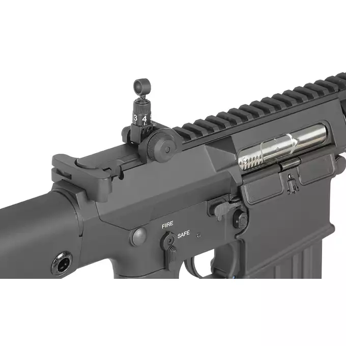 [Zestaw] Replika Airsoftowa EC-901 Edycja Advanced (ulepszony gearbox) - Black [E&amp;C] + Polimerowy magazynek Mid-Cap na 220 kulek do AR-10/SR25 - Black