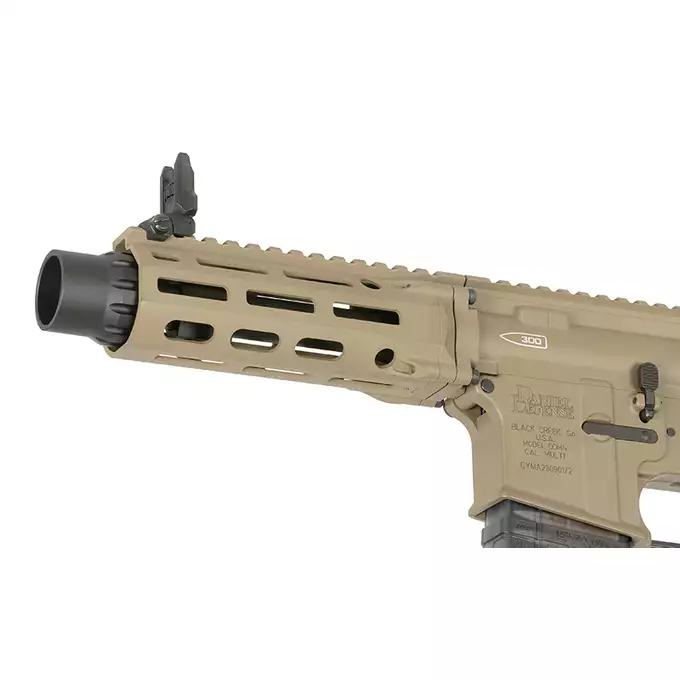 [Zestaw] Replika Daniel Defense DDM4 PDW SBR ESHOOTER ETU - FDE [EMG] + Polimerowy magazynek STRIKE MAG 210 kulek do M4/AR15 - TAN [EMG]