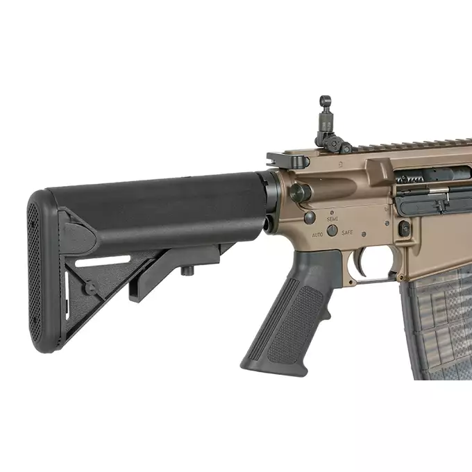 [Zestaw] Replika Gazowa Karabinka Daniel Defense DDMK18 - Dark Flat [EMG] + 30-kulkowy gazowy magazynek treningowy Lancer L5AWM 5.56 - niebieski [EMG]