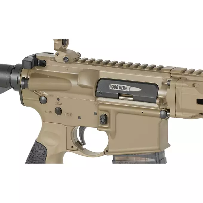 [Zestaw] Replika gazowa karabinka Daniel Defense DDM4PDW - Tan [EMG] + 30-kulkowy gazowy magazynek treningowy Lancer L5AWM .300 BLK - niebieski [EMG]