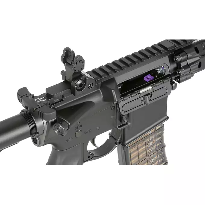 [Zestaw] Replika gazowa karabinka Daniel Defense DDM4 MK18 RIII 12.5 Lightning Serie - Black [EMG] + Kolimator Frenzy Plus 1x31x26 Red Dot [Vector Optics]