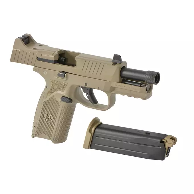 [Zestaw] Replika Pistoletu FN 509 GBB - Tan [Cybergun] + Mikrokolimator pistoletowy - Black [PCS]