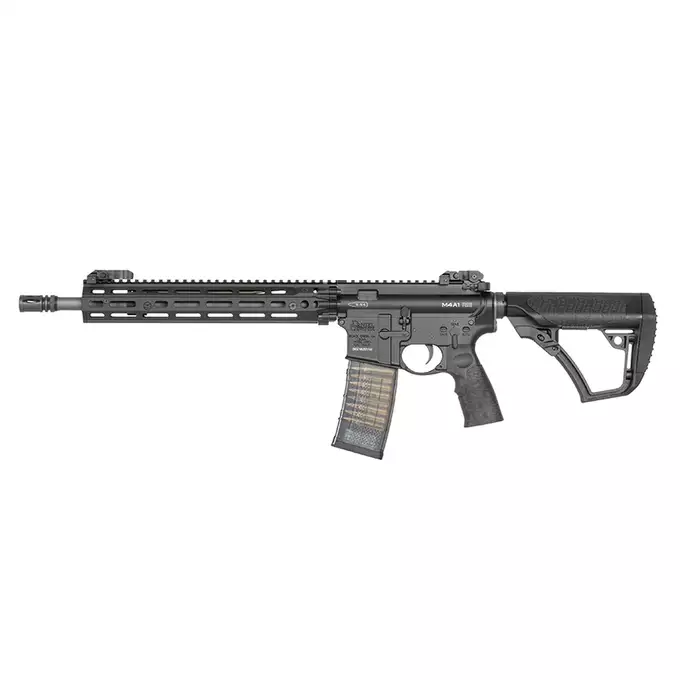 [Zestaw] Replika gazowa karabinka Daniel Defense DDM4 MK18 RIII 12.5 Lightning Serie - Black [EMG] + 30-kulkowy gazowy magazynek treningowy Lancer L5AWM 5.56 - niebieski [EMG]