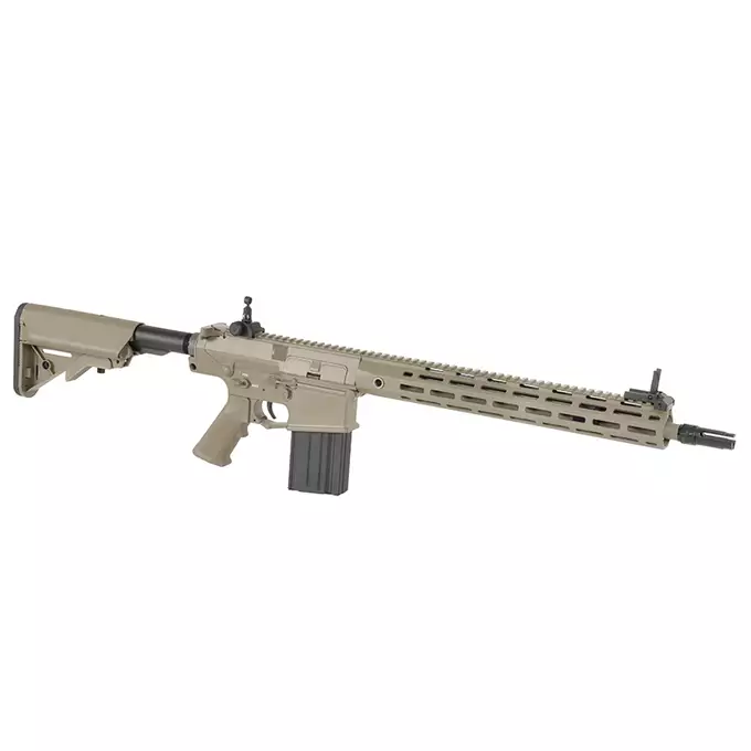 [Zestaw] Replika Airsoftowa EC-903 Edycja Advanced (ulepszony gearbox, programowalny ETU) - Dark Earth [E&amp;C] + Magazynek Mid-Cap Lancer L7AWM 7.62 na 180 kulek do AR-10/SR-25 [EMG]