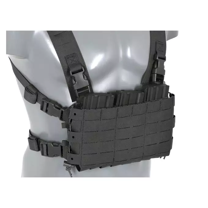 Chest Rig COMPACT - Buckle-up, MOLLE Laser Cut - Black [8FIELDS]