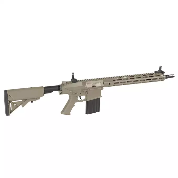 [Zestaw] Replika Airsoftowa EC-903 Edycja Advanced (ulepszony gearbox, programowalny ETU) - Dark Earth [E&amp;C] + Magazynek Mid-Cap Lancer L7AWM 7.62 na 180 kulek do AR-10/SR-25 [EMG]