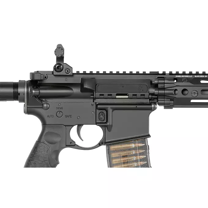 [Zestaw] Replika gazowa karabinka Daniel Defense DDM4 MK18 RIII 12.5 Lightning Serie - Black [EMG] + 30-kulkowy gazowy magazynek treningowy Lancer L5AWM 5.56 - niebieski [EMG]