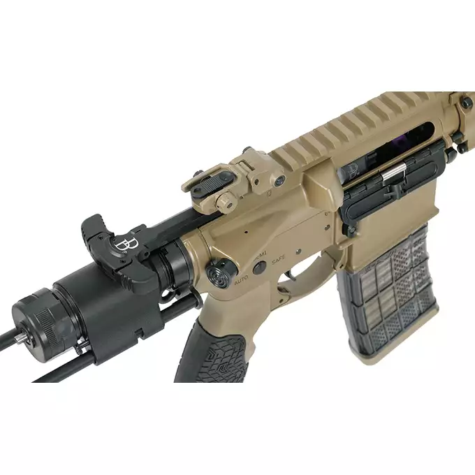 [Zestaw] Gazowa replika Daniel Defense DDM4 CQB PDW - Tan [EMG] + 30-kulkowy gazowy magazynek treningowy Lancer L5AWM .300 BLK - niebieski [EMG]