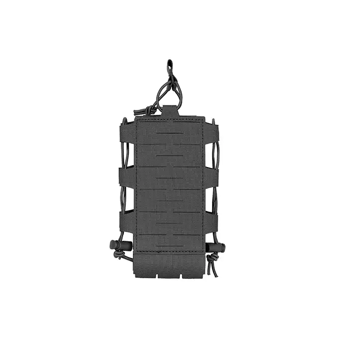Laser Cut Radio / Bottle Pouch with Adjustable Shockcord - Black [8FIELDS]
