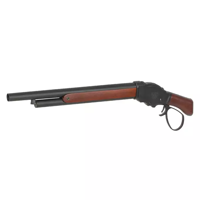 [Zestaw] Replika strzelby M1887 Lever Action - Real Wood [S&amp;T] + Zestaw 5 Naboi na 3 Kulek do Strzelby M1887 Green Gaz [S&amp;T]