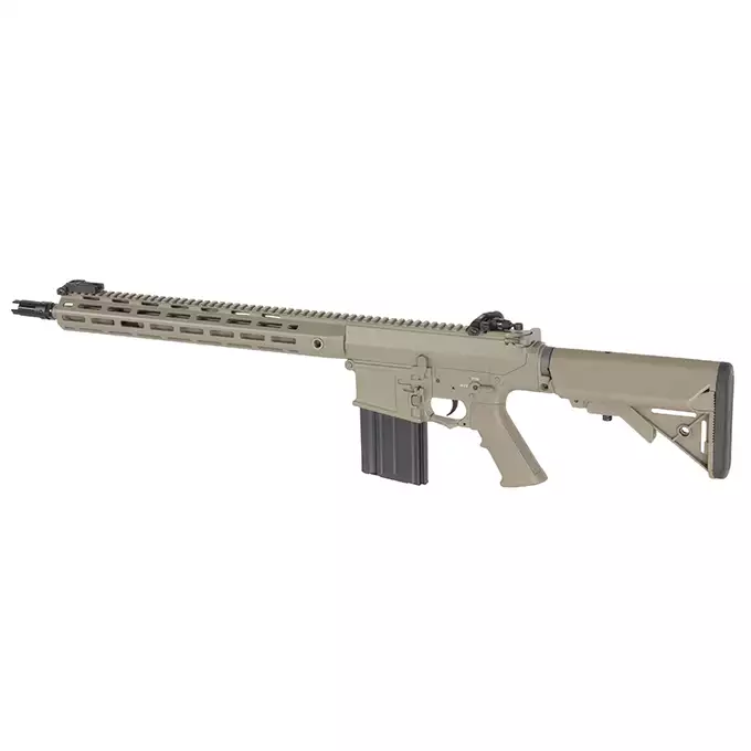 [Zestaw] Replika Airsoftowa EC-903 Edycja Advanced (ulepszony gearbox, programowalny ETU) - Dark Earth [E&amp;C] + Magazynek Mid-Cap Lancer L7AWM 7.62 na 180 kulek do AR-10/SR-25 [EMG]