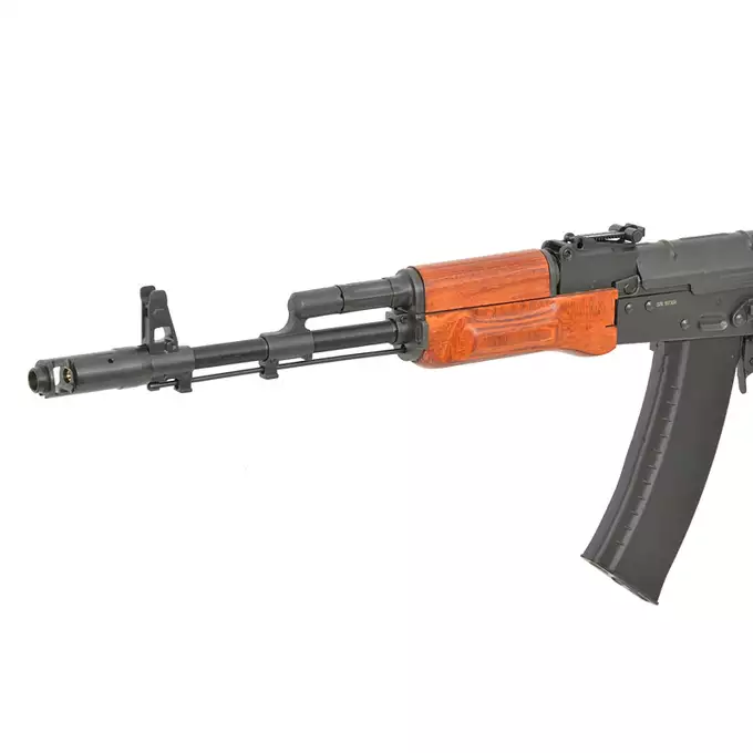[Zestaw] Replika CM.056 Full Steel AK Eshooter ETU [CYMA] + Stalowy Mid-Cap na 140 kulek do AK74 - Black [BattleAxe]
