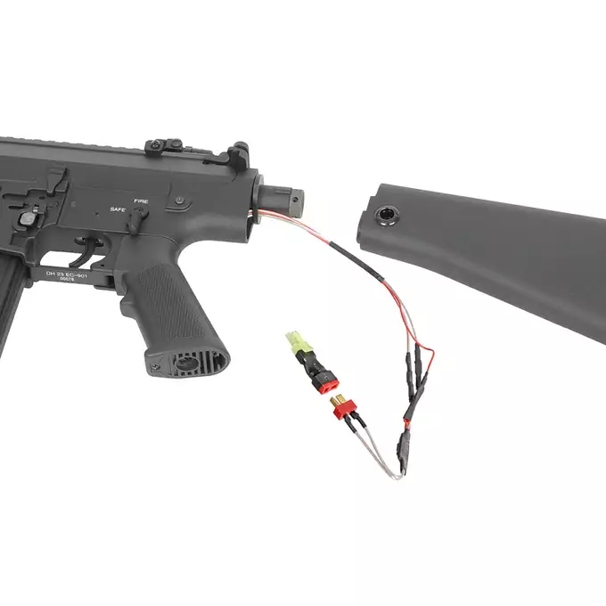 [Zestaw] Replika Airsoftowa EC-901 Edycja Advanced (ulepszony gearbox) - Black [E&amp;C] + Magazynek Mid-Cap Lancer L7AWM 7.62 na 180 kulek do AR-10/SR-25 [EMG]