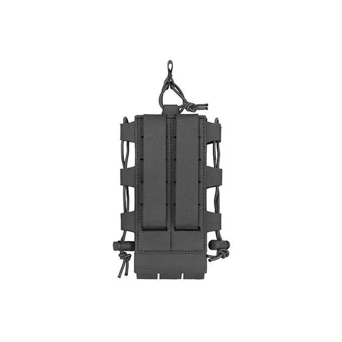 Laser Cut Radio / Bottle Pouch with Adjustable Shockcord - Black [8FIELDS]