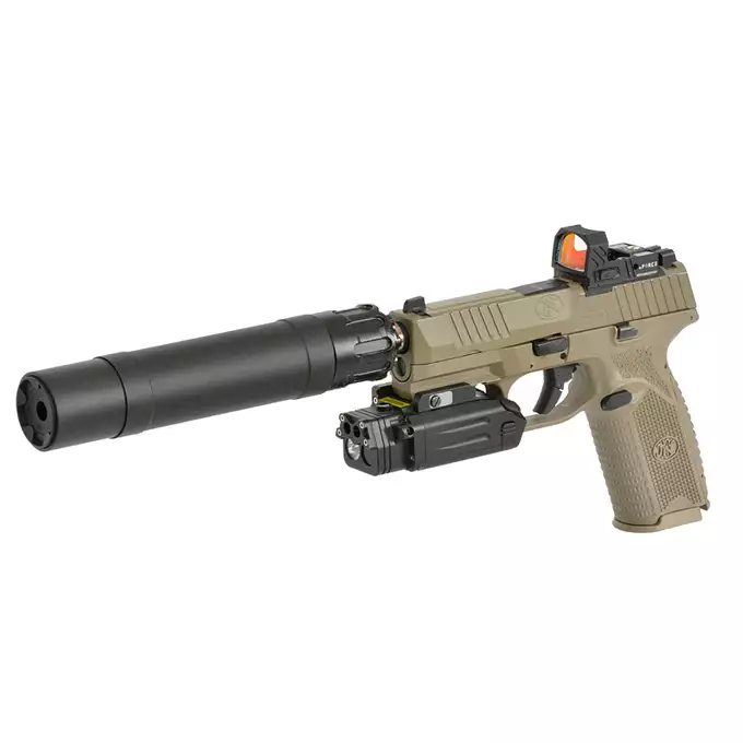[Zestaw] Replika Pistoletu FN 509 GBB - Tan [Cybergun] + Mikrokolimator pistoletowy - Black [PCS]