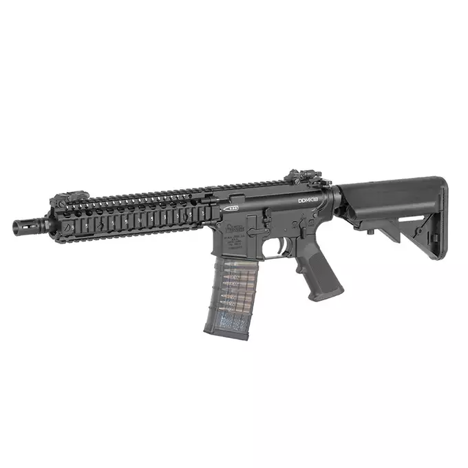 [Zestaw] Replika Gazowa Karabinka Daniel Defense DDMK18 - Black [EMG] + Magazynek LANCER L5 5.56 AWN Green Gaz do karabinków gazowych CGS, MWS - Black [EMG]