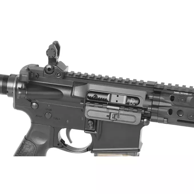 [Zestaw] Replika gazowa karabinka Daniel Defense DDM4 MK18 RIII 9.5 Lightning Serie - BLACK [EMG] + Magazynek LANCER L5 5.56 AWN Green Gaz do karabinków gazowych CGS, MWS - Black [EMG]