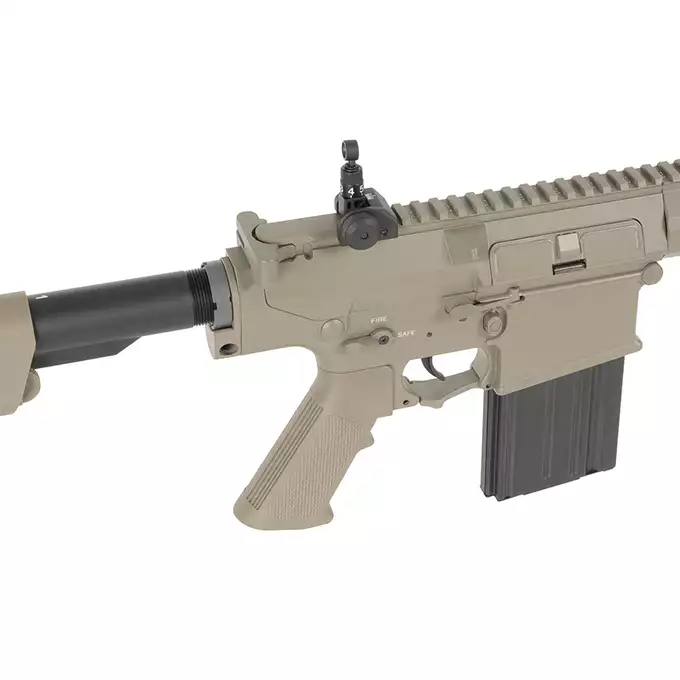 [Zestaw] Replika Airsoftowa EC-903 Edycja Advanced (ulepszony gearbox, programowalny ETU) - Dark Earth [E&amp;C] + Magazynek Mid-Cap Lancer L7AWM 7.62 na 180 kulek do AR-10/SR-25 [EMG]