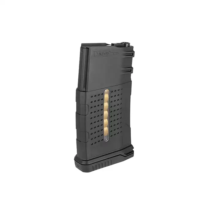 [Zestaw] Replika Airsoftowa EC-901 Edycja Advanced (ulepszony gearbox) - Black [E&amp;C] + Polimerowy magazynek Mid-Cap na 220 kulek do AR-10/SR25 - Black