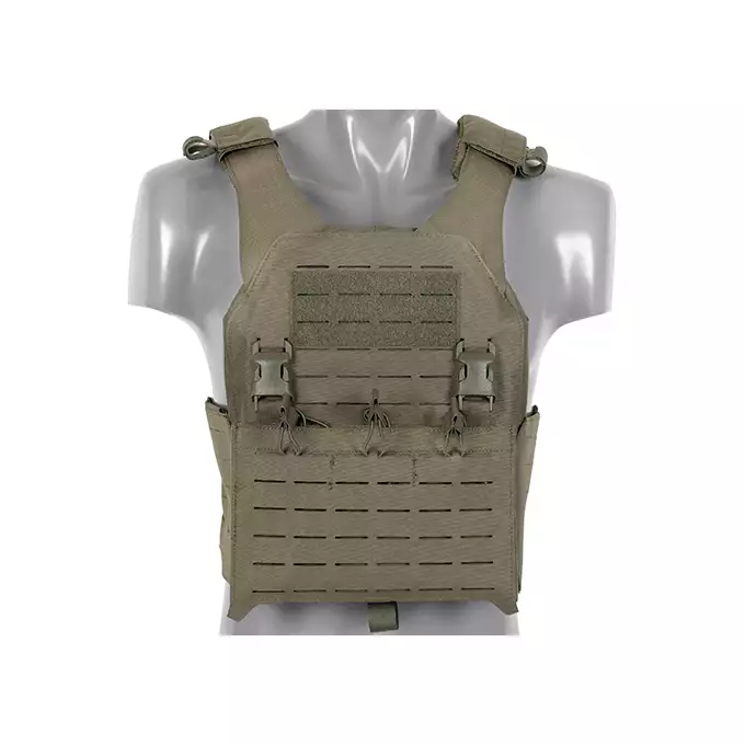 QRF Plate Carrier Laser-Cut Buckle Up with AR15/AK Magazine Pouch - Ranger Green [8FIELDS]