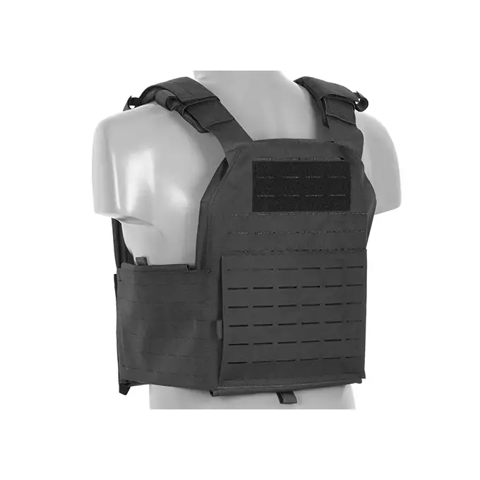 QRF Plate Carrier Laser-Cut Buckle Up with AR15/AK Magazine Pouch - Black [8FIELDS]