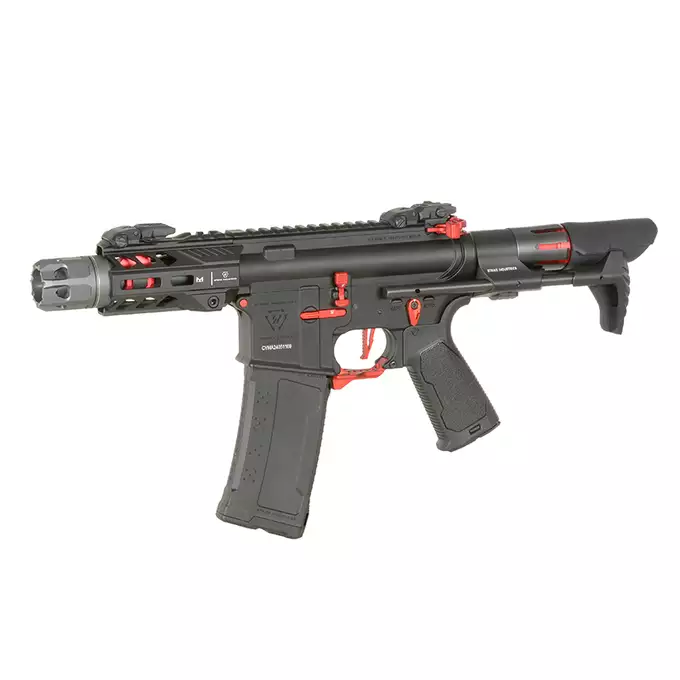 [Zestaw] Replika Karabinka Strike industries 4" Raiders Competition PDW - Red [EMG] + Ładowarka V3+ do akumulatorów LiPo/LiFe [IPower] + Akumulator Li-Po 1100mAh 11,1V 20C - Deans [IPower]
