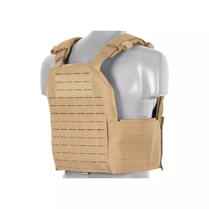 QRF Plate Carrier Laser-Cut Buckle Up with AR15/AK Magazine Pouch - Tan [8FIELDS]