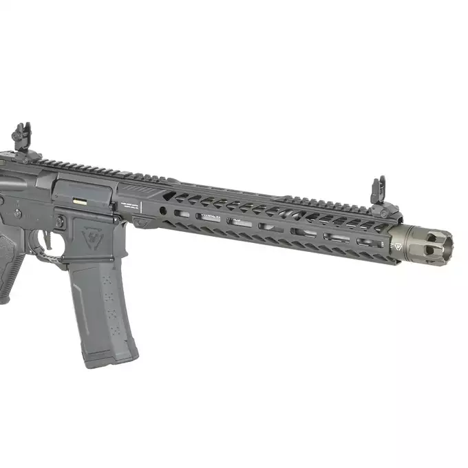 [Zestaw] Replika Karabinka Strike industries 13.5" Raiders Carbine - Black [EMG] + Ładowarka V3+ do akumulatorów LiPo/LiFe [IPower] + Akumulator Li-Po 1100mAh 11,1V 20C - Deans [IPower]