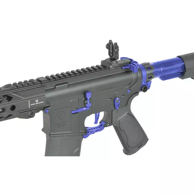 [Zestaw] Replika Karabinka Strike industries 13.5" Raiders Competition Carbine - Blue [EMG] + Ładowarka V3+ do akumulatorów LiPo/LiFe [IPower] + Akumulator Li-Po 1100mAh 11,1V 20C - Deans [IPower]