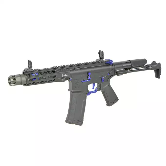 [Zestaw] Replika Karabinka Strike industries 7" Raiders Competition CQB - Blue [EMG] + Ładowarka V3+ do akumulatorów LiPo/LiFe [IPower] + Akumulator Li-Po 1100mAh 11,1V 20C - Deans [IPower]